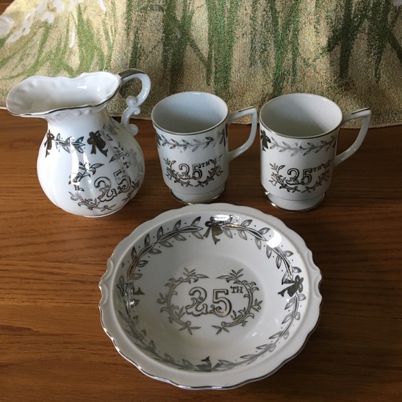 Lefton Other - 4 piece Vintage Lefton China 25th Anniversary Set